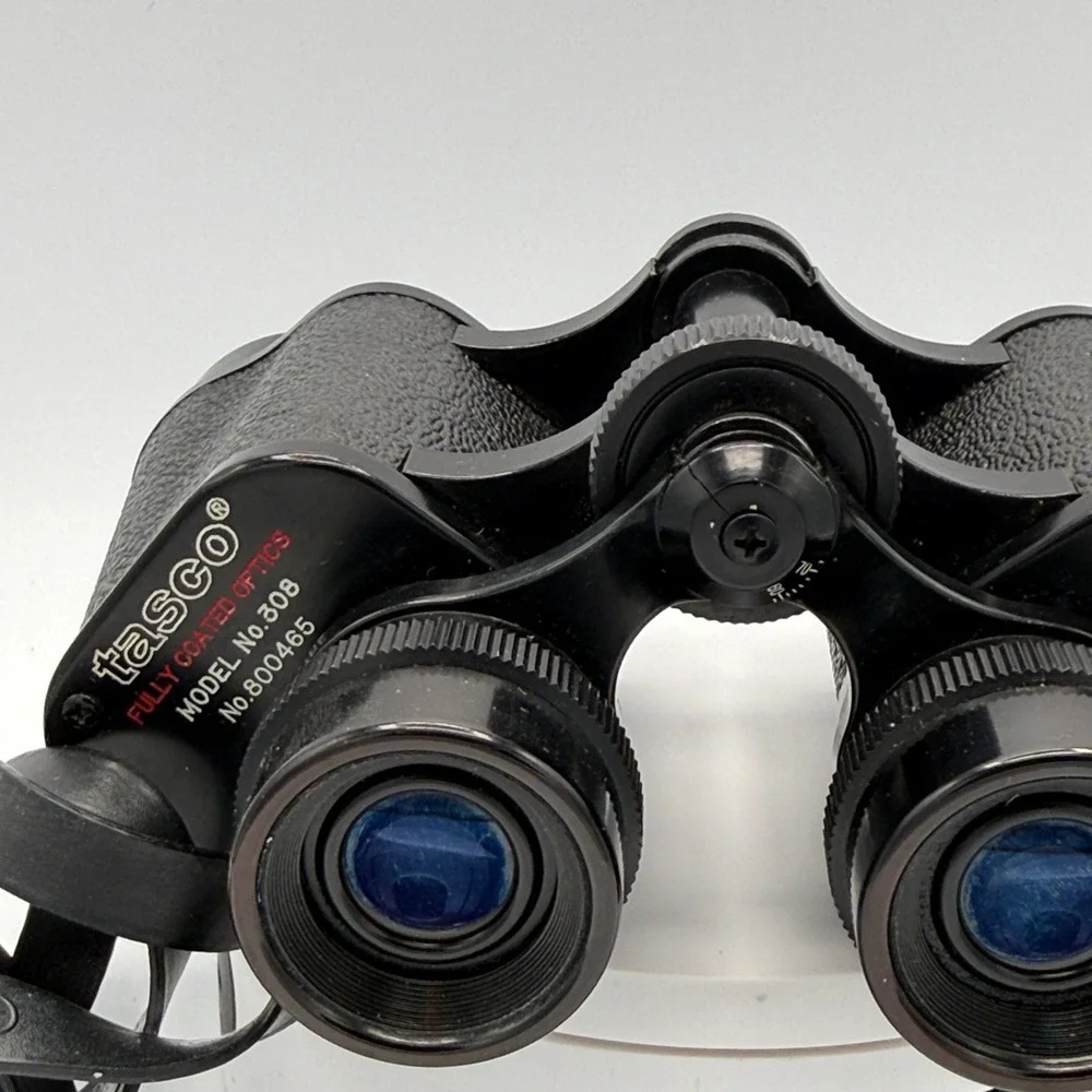 Tasco Binoculars 8x30 Vintage Model 308 Coated Optics Black made in Japan w/Case